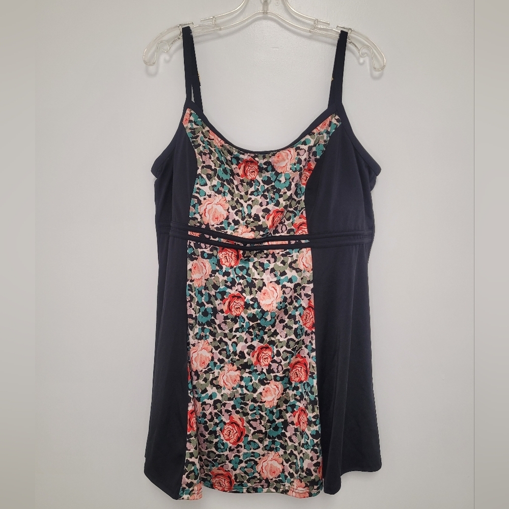 NWOT Fit 4 U Thighs Floral Swim Dress sz 24W 2085215
